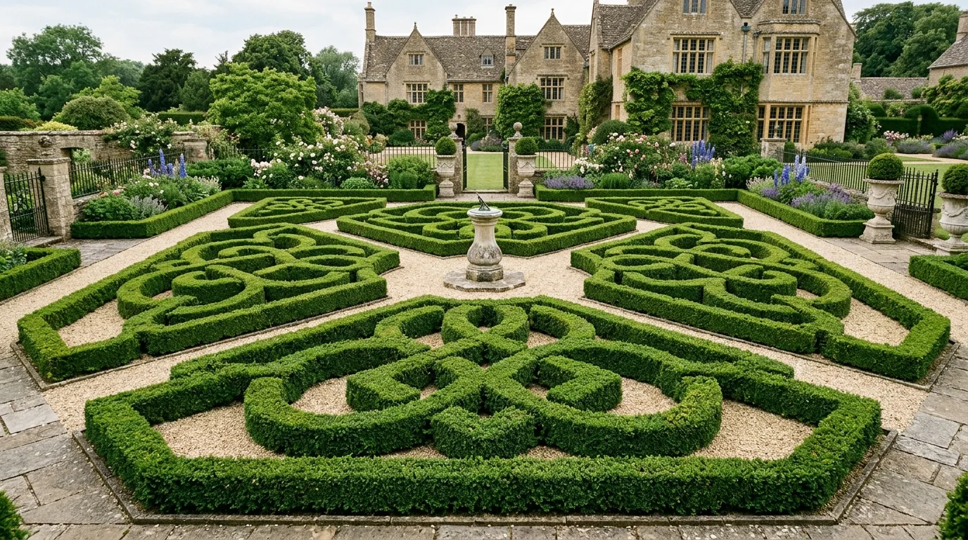 Boxwood Around Lawn Edges
